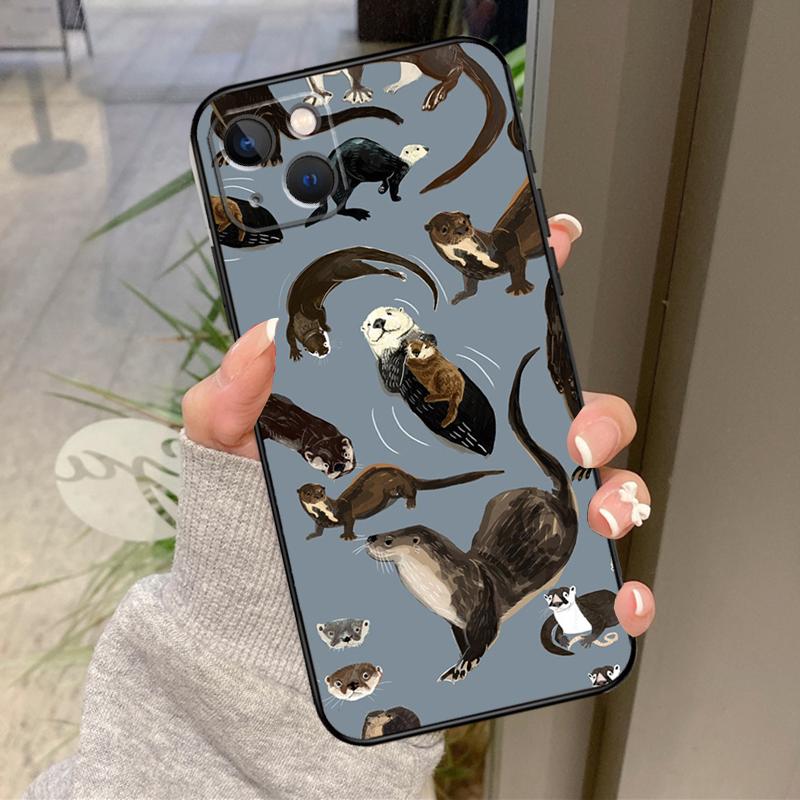 Чехол с узором «Морская выдра» для iPhone 16 Pro Max 15 14 12 11 13 17 Pro Max Plus 12 13 Mini 16e 17 Air Задняя крышка