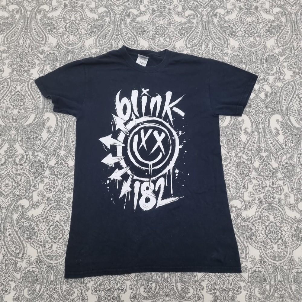 Blink-182 Ladies Slim Fit T-Shirt Big Smile Official Black Band T Shirt Gildan