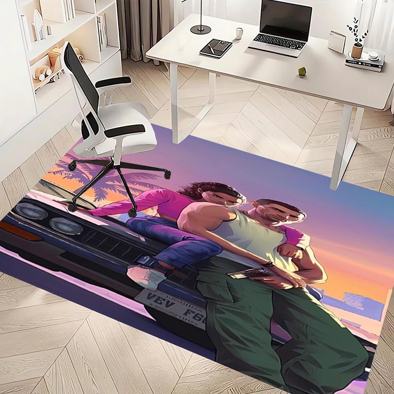 1pc Game Grand Theft Auto Print Area Rug - Soft, Washable Non-Slip Indoor Mat, Living Room, Home Office Decorative Rug,Office Decorative