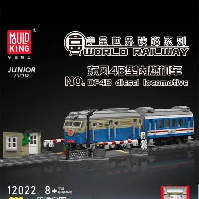 MOULD KING Серия Мировые Железные Дороги Модель Дизельного Локомотива DF4B 12022 Строительные Блоки Кирпичики Детские Игрушки Поезд Подарки для Мальчиков