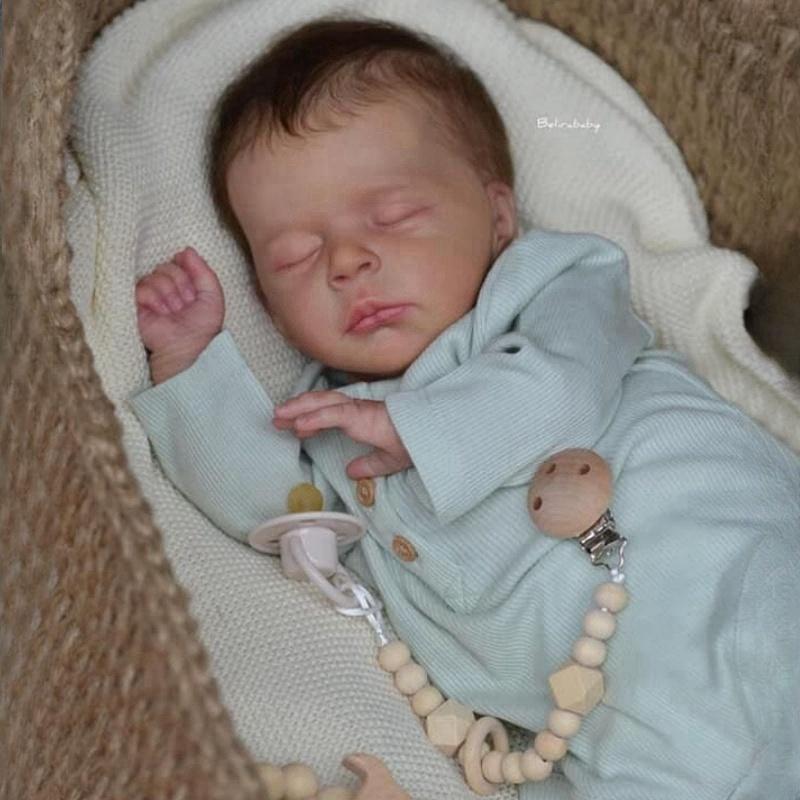 18-дюймовая живая кукла Bebe Reborn Doll Jude с мягким на ощупь тканевым телом, кукла для новорожденных, милая спящая 3D-кукла с имитацией кожи для детей, подарки на день рождения