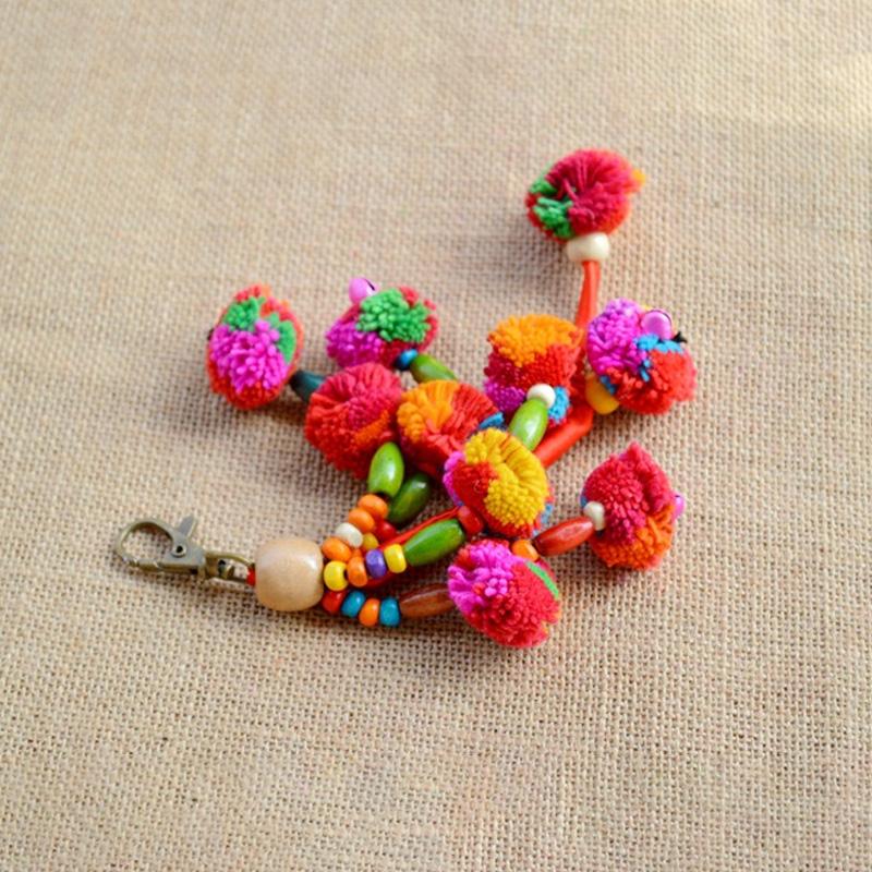 1 шт. Подвеска Ручная работа Сумка Кошелек Брелок Кисточки Сделай сам Плюшевый Помпон Брелок Кольца для ключей