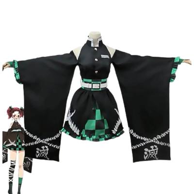 Аниме Demon Slayer Kamado Tanjirou костюмы для косплея Хэллоуин Рождественская вечеринка женская форма платье