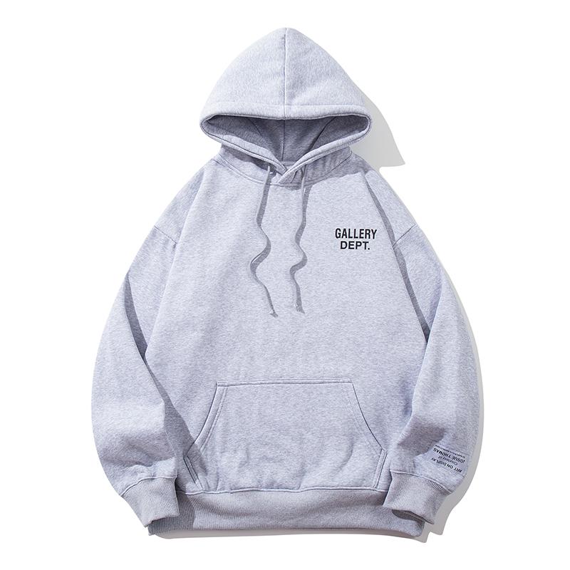 Unisex Gallery Dept Letter Print Hoodie Front Back Graphic Drawstring Pocket Oversized Streetwear Pullover