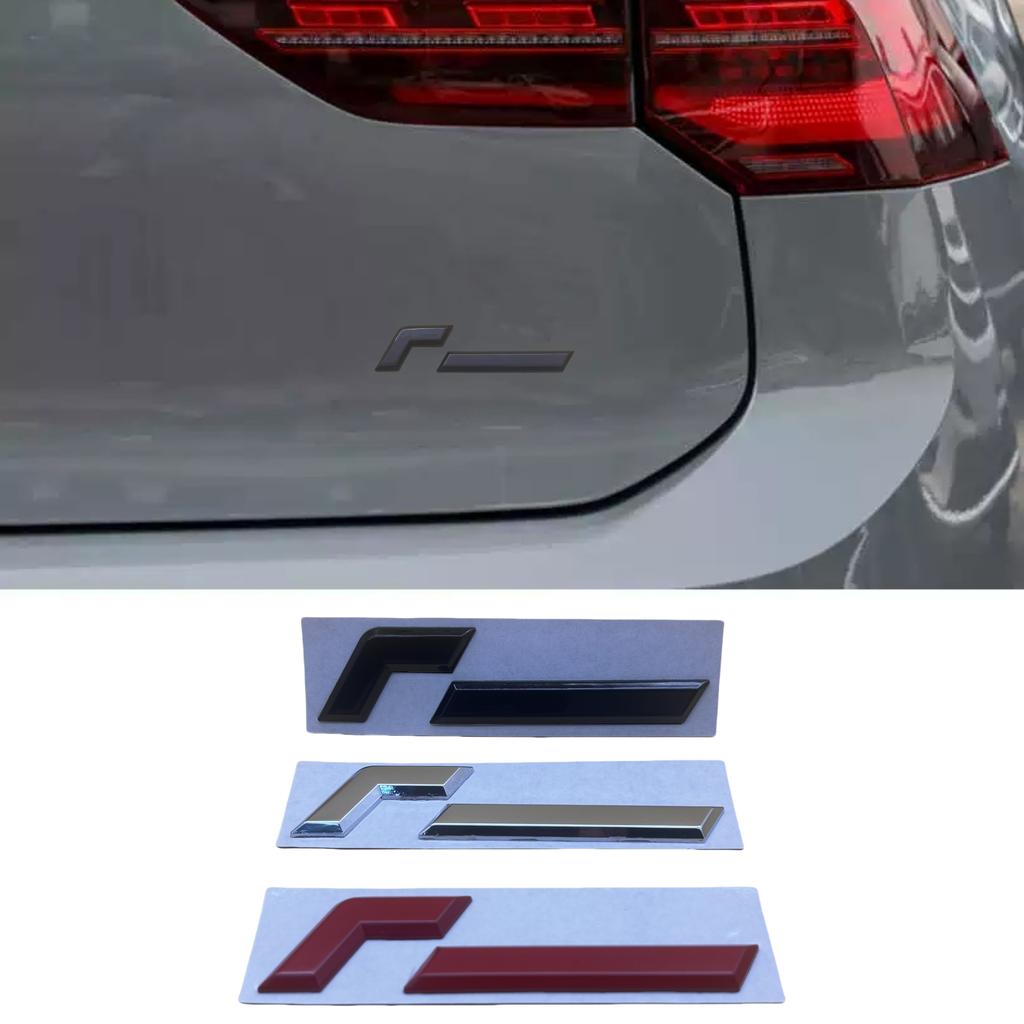 Metal R Logo Racing Line Emblem Car Body Tail Trunk Sticker Accessories For V-//W Golf Passat Polo MK4 MK5 MK6 MK7 MK8
