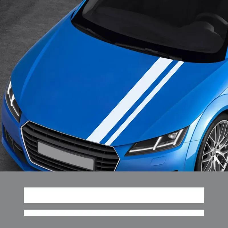 Наклейка на капот автомобиля Автомобильная виниловая пленка Длинные графические полосы Декали Гоночный стайлинг DIY Водонепроницаемое украшение Тюнинг Аксессуары