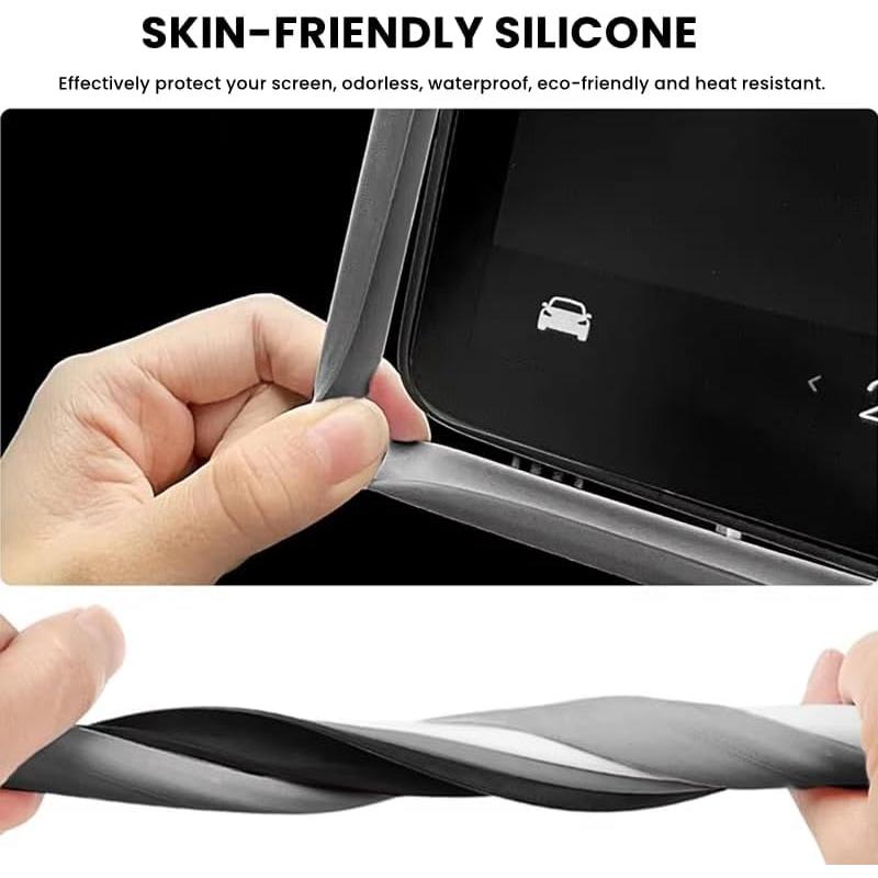 For Tesla Model 3 / Y Juniper / YL 16-inch Silicone Screen Frame Edge Cover Central Control Display Navigation Screen Protector