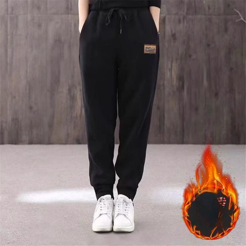 Плюс бархатные утолщенные леггинсы женские осенне-зимние эластичные шаровары с высокой талией для спорта и отдыха