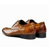 Leather Shoes Men'S British Trend Wedding Business Casual Shoes Genuine Leather Crocodile Pattern Men'S Derby Shoes Handmade Men'S Shoes