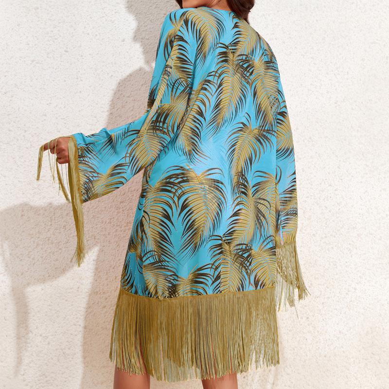 2024 European & American Three-Piece Swimsuit Set: Long Sleeve Sunscreen Cover-up Bikini for Women.