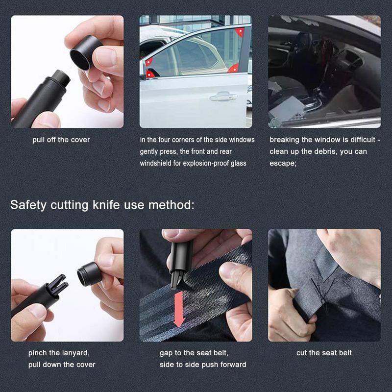 Стеклорез Safehammer, резак для ремней безопасности, удар в окно, спасательный инструмент, автомобильный стеклобой с пружинным дизайном