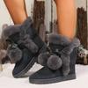 Обувь женская 2024 зимняя новая горячая распродажа модные замшевые плюшевые флисовые сапоги с круглым носком женские зимние сапоги средней высоты на плоской подошве