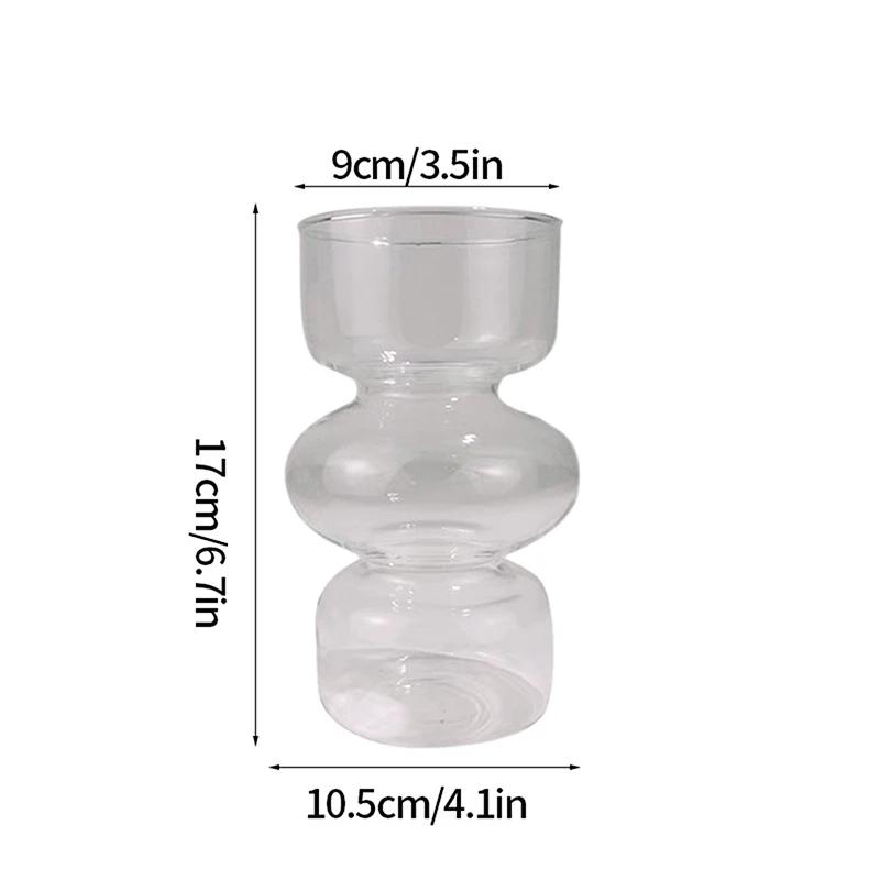 Современная розовая стеклянная ваза, гидропонные цветочные вазы, декоративная стеклянная ваза для цветов для домашнего офиса, декор стола, свадебные центральные украшения