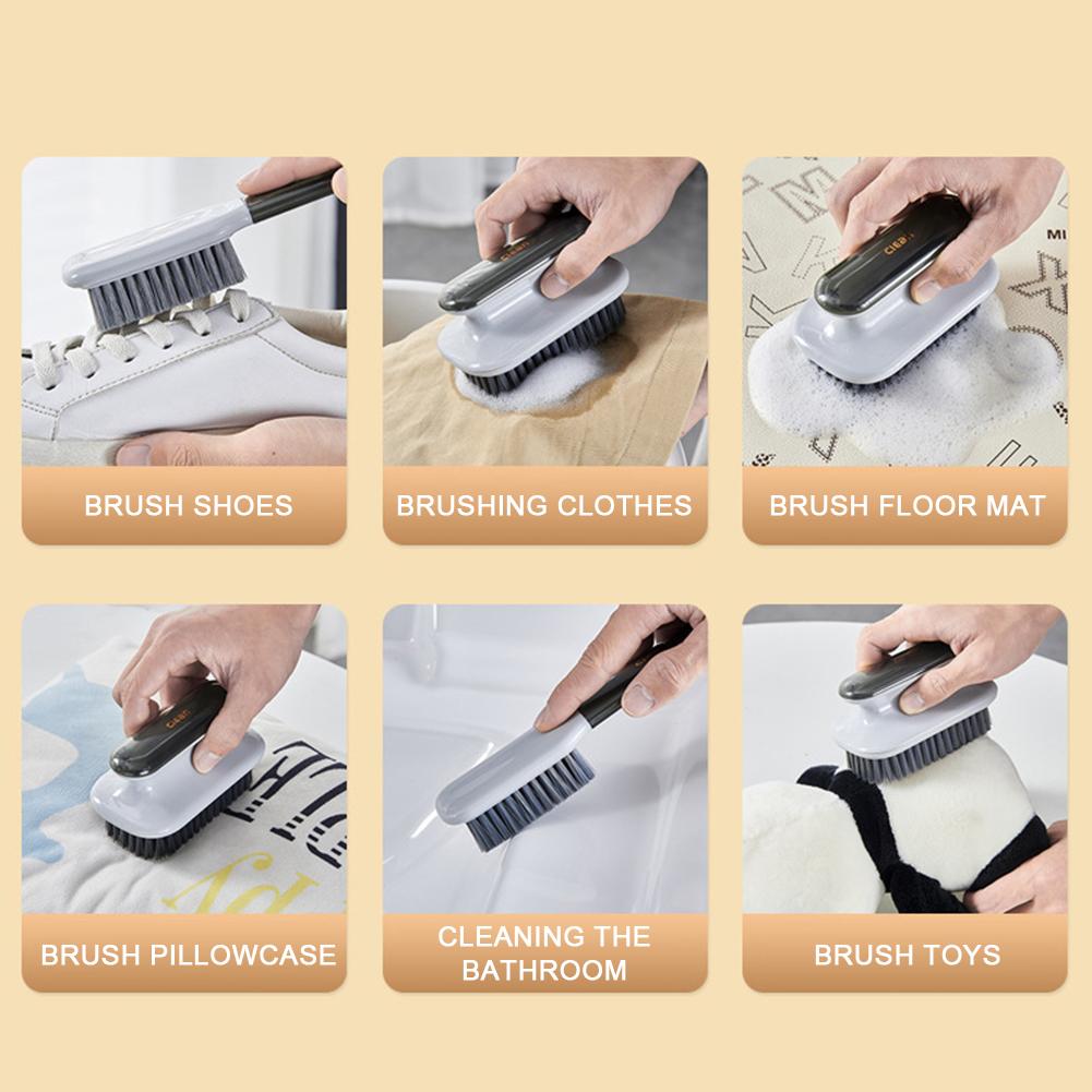 2 шт./Набор Щетки для обуви + Щетка для стирки Многоцелевая Многоразовая Щетка для удаления пятен Бытовой инструмент для чистки Для одежды/Повседневной обуви