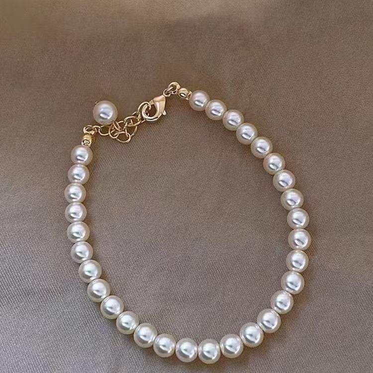 Exquisite Resin Charms Pearl Bracelet For Women Girls Imitation Pearls Beads Bracelet On Hand Friendship Gifts