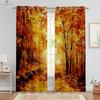 Landscape Oil Painting Decorative Curtain, 3D Printing Curtain, Studio Dormitory Bedroom Living Room, Easy To Wash and Maintain
