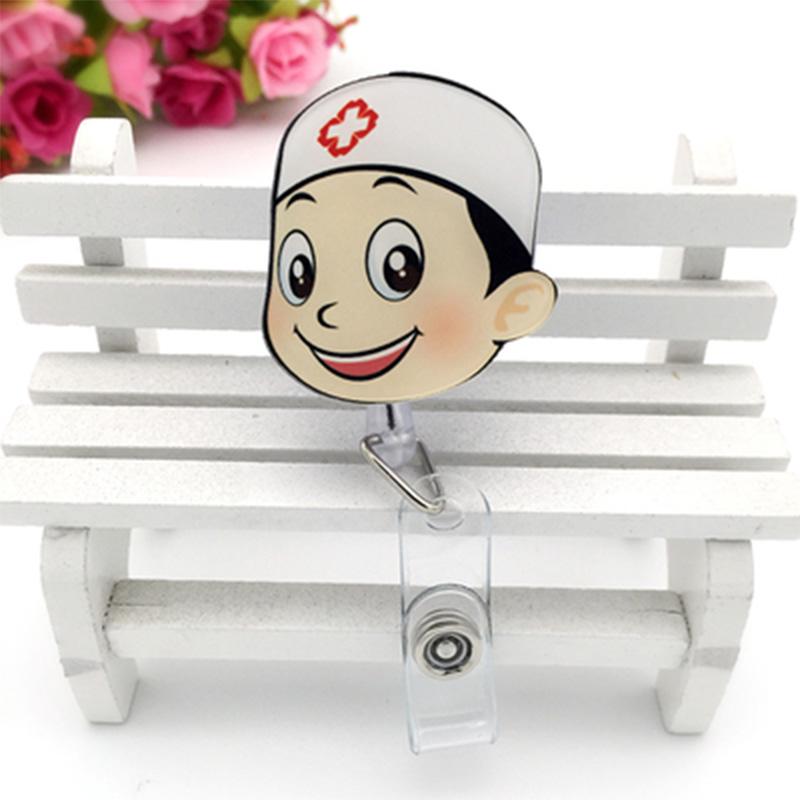 Модная идентификационная карточка с именем, выдвижная медсестра, врач, мультяшная кнопка, держатель для бейджа, школьные принадлежности, милый экспонат