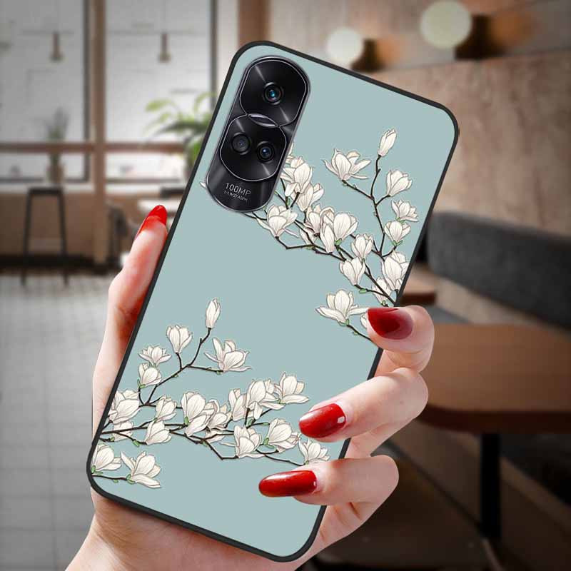 Чехол для Honor 90 Lite 5G 3D Цветочный Рельефный Тиснение Силиконовый Задний Чехол Для Honor 90 Чехол Honor90 Pro 90Pro 90Lite Мягкий Защитный