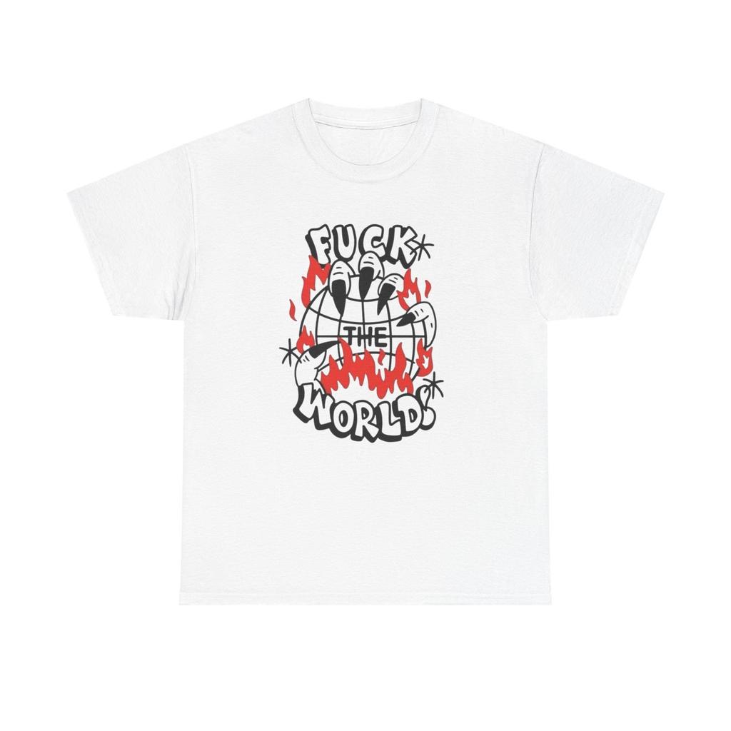 F The World Graphic T-Shirt Mens Womens Tees Top Unisex Heavy Cotton Tee Gift NEW