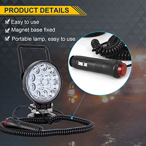 RIGIDON 4" 42 Вт светодиодный рабочий фонарь с магнитным основанием круглый водонепроницаемый прожектор 12 В 24 В 4x4 для кемпинга (42Р-ПМБ-Ф)