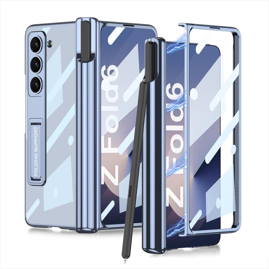 Прозрачный магнитный чехол для телефона Samsung Z Fold6 с держателем для стилуса