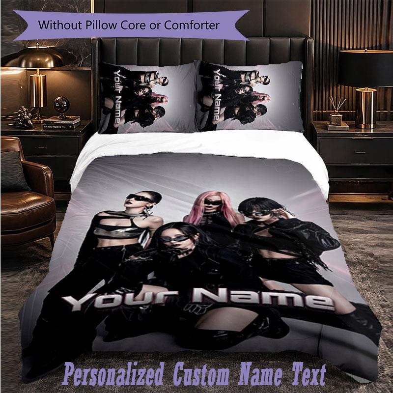 Personalized 3Pcs Bedding Setaespa Custom Text Duvet Cover Pillowcase Set Bedroom Gift