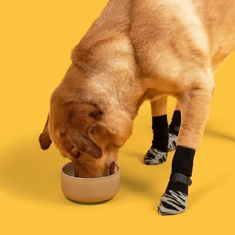 2 пары носков для собак, чехлы для лап, зимняя обувь для питомцев, нескользящая подошва, уличные ботинки