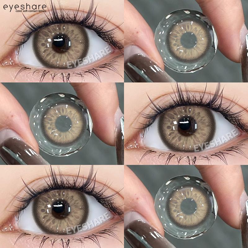 1 Pair Fashion Brown Colored Lenses Gray Lenses Blue Eye Lens High Quality Cosmetics Green Contacts Black Lens Yearly