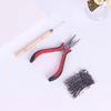 200 Silicone Micro Rings Beads Feather Hair Extension Complete Tool Kit Hook