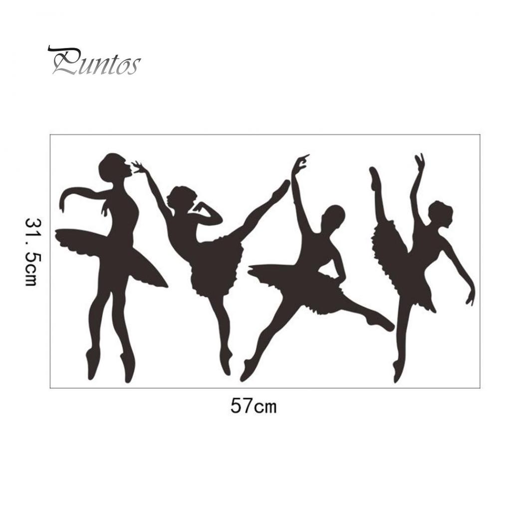 Home Kit Creative Ballet Girl PVC Wall Sticker Waterproof Kids Bedroom Decal Home Decor