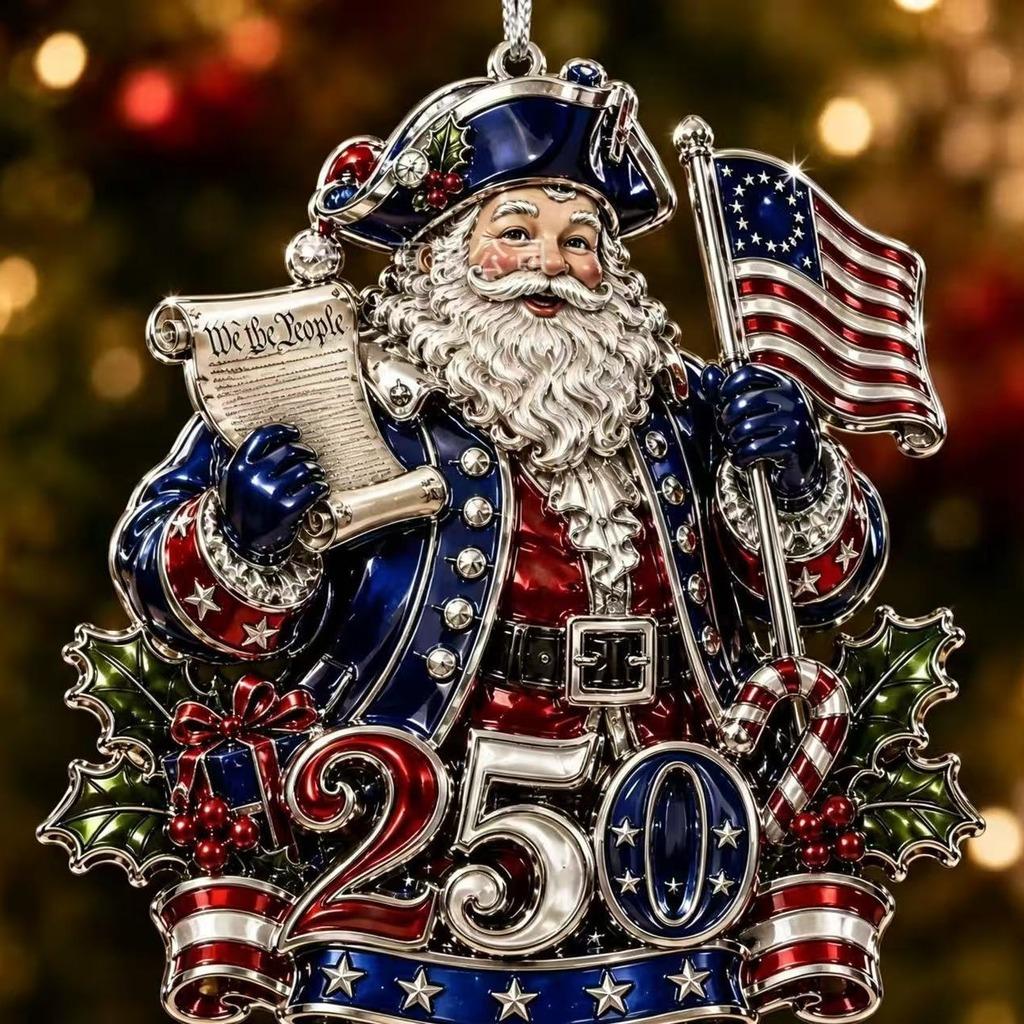 American 250th Anniversary Ornament Christmas American Christmas Ornament 1776-2026 Holiday Hanging Decor Hanging For Gift Wrap
