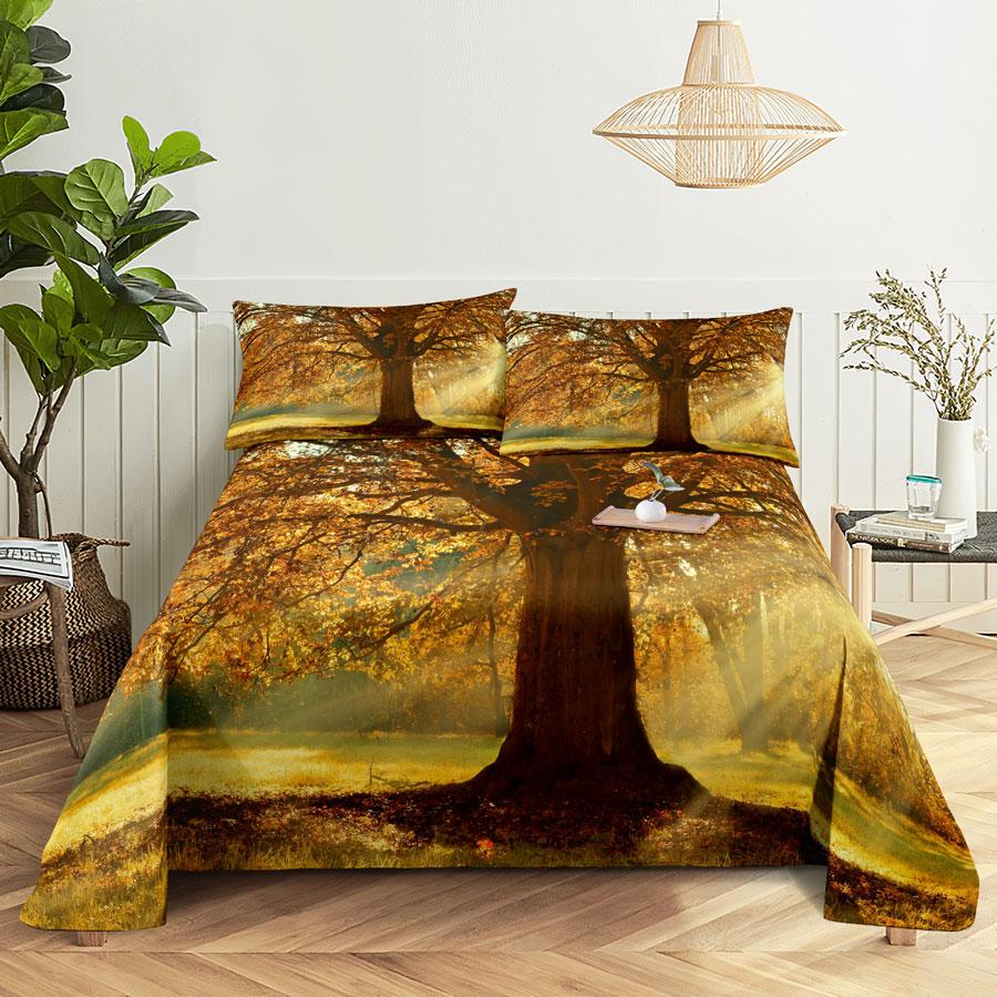 Comforter Scene Bed Sheet And Bedding Linens Queen King Double Size 220X240 Trees For Bedroom Soft Twin Full Single