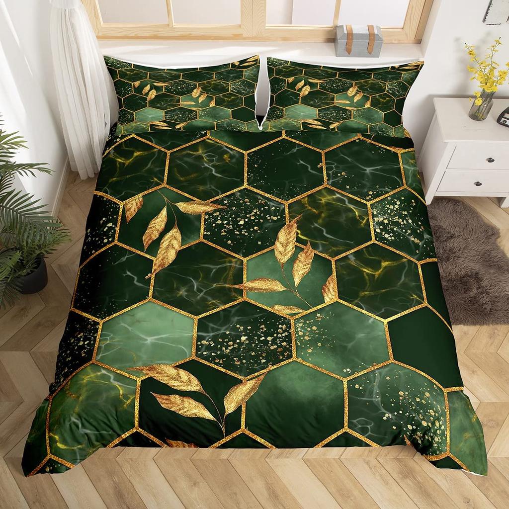 Honeycomb Duvet Cover Set Pink Geometry 3D Printed Bedding Set Polyester Cool Style Double Queen King Quilt Cover For Boys Adult