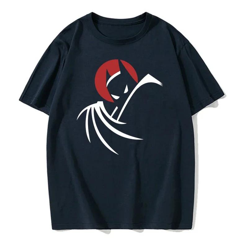 Футболка с изображением летучей мыши из мультсериала Аниме-одежда Мужская одежда Мужская футболка Хлопковая футболка с круглым вырезом