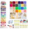 24 Style Clay Beads for Bracelet Making Kits Flat Round Clay Beads for Girl Women DIY Jewelry Bracelet Necklace Making
