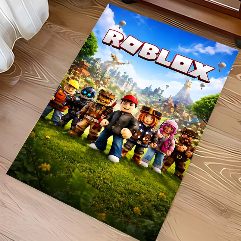1pc Roblox Print Area Rug - Soft,Washable Non-Slip Indoor Mat for Office Chairs,Living Room,Home Office Decorative Rug