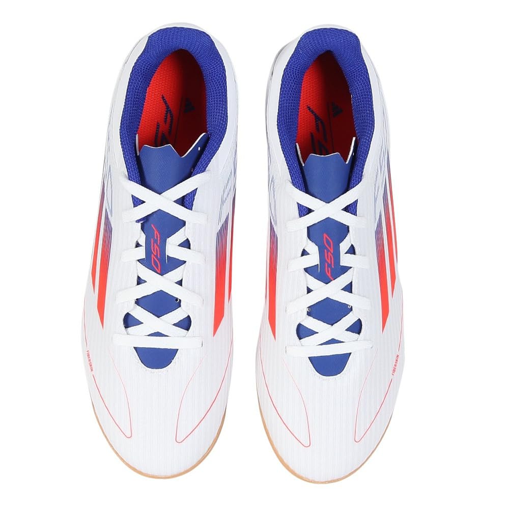 Adidas Futsal Shoes F50 Club IN Unisex Adult NIR10 Footwear Blue Size cm White/Solar Red/Lucid (JH7242) 25.0