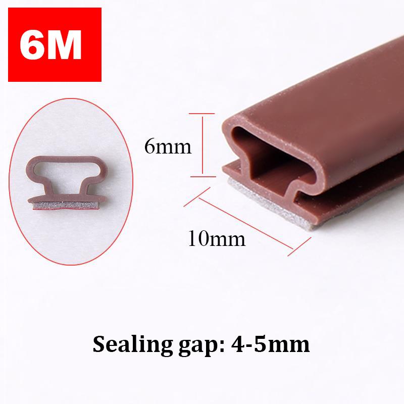 6 м силиконовая резиновая уплотнительная лента самоклеящаяся изоляционная лента для дверей, окон, звукоизоляция, защита от атмосферных воздействий, блокатор зазоров I типа, изоляционная лента