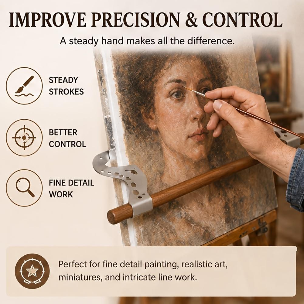 Hand support bridge, adjustable easel hand support bar, metal wrist rest, suitable for painting, sketching, and miniature art