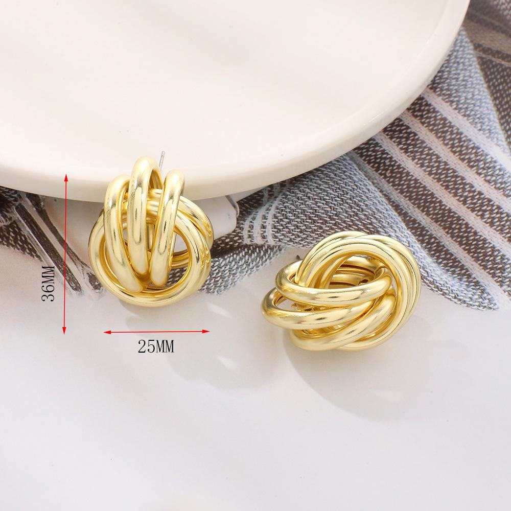 Геометрические темпераментные круглые серьги-пусеты - Простые, модные и легкие