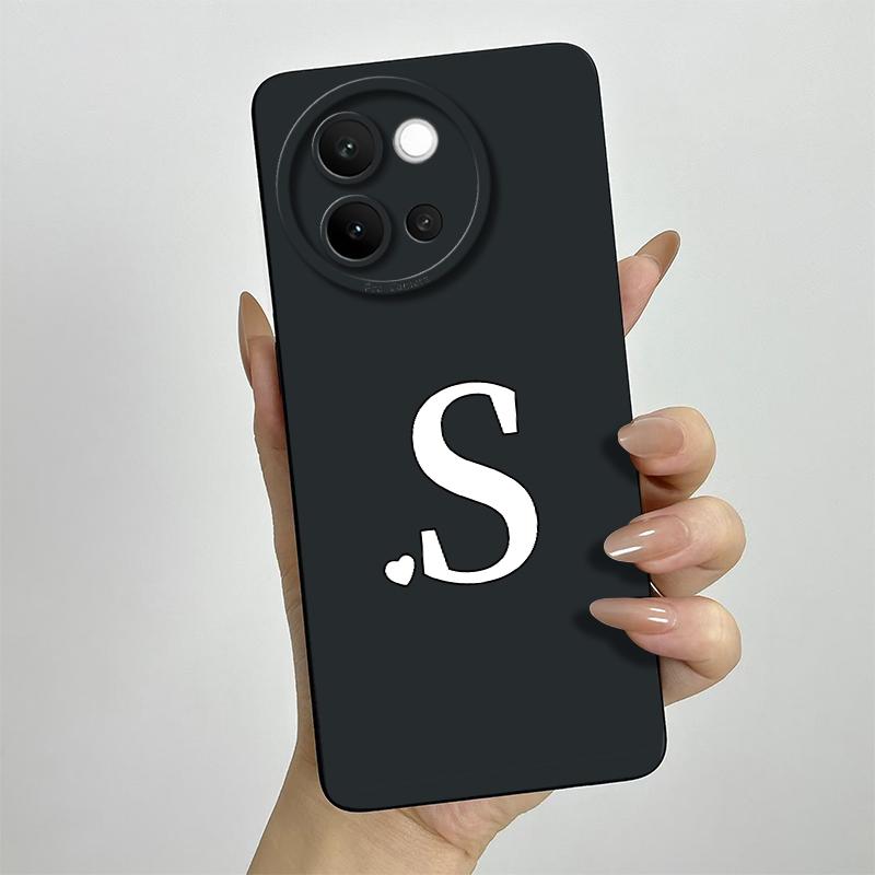 For Vivo V40 Lite Case 2024 Cute Letters Shockproof Capa Liquid Silicone Back Protector Phone Cover For Vivo V40 Lite 5G Bumper