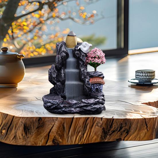 Курильница с обратным потоком, эффект водопада, держатель для благовоний Zen, конусная курильница с водопадом для медитации в домашнем офисе