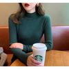 Autumn and Winter Women's Knitwear Slim Long-sleeved Inner Sweater Half-high Neck Black Versatile Bottoming Shirt