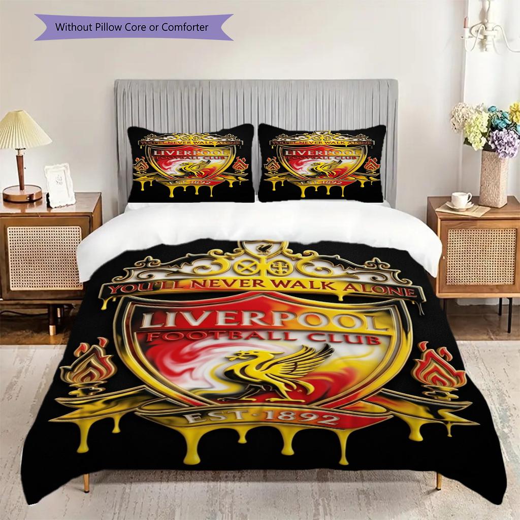 Unity Legacy Football Three-piece set (1 * duvet cover + 2 * pillowcase, without core) 2DFlat Bedding set Christmas birthday gift Soft and comfortable