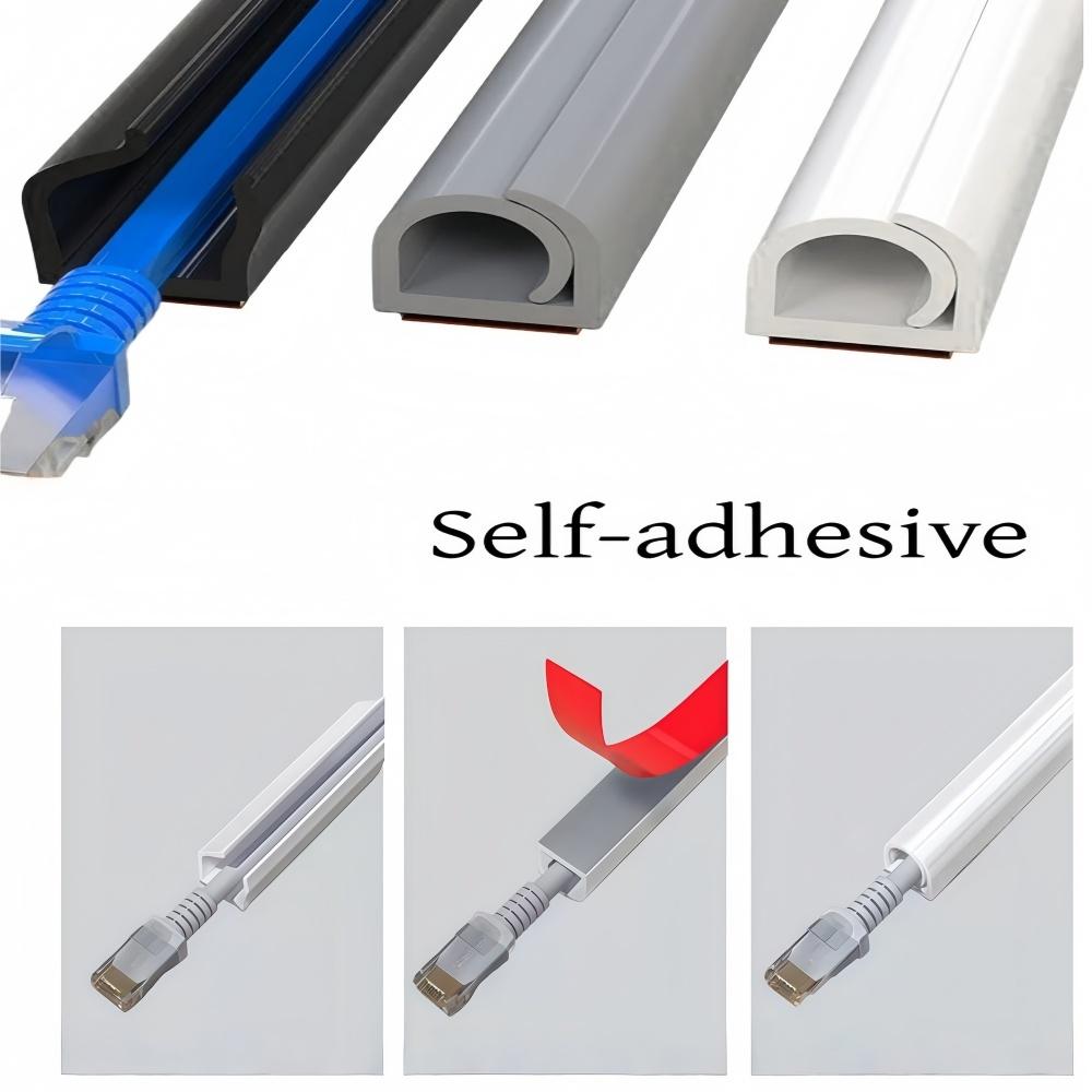 1pc 1m/2m/3meters/5m Self Adhesive Wall Cable Concealer Floor Cord Cover Flexible Cable Wire Fixer Protector for Cord Management
