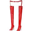 Leather Over the Knee Belt Boots Women Sexy Style Thigh High Boot Pointed Toe Buckle Strap Fetish Stripper Dance Shoes Female