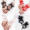 Fashion Lace Fingerless Tulle Short Gloves Ultra Thin Stretchy Mesh Bride Vintage Bowknot Wedding Party Wrist Gloves Accessories