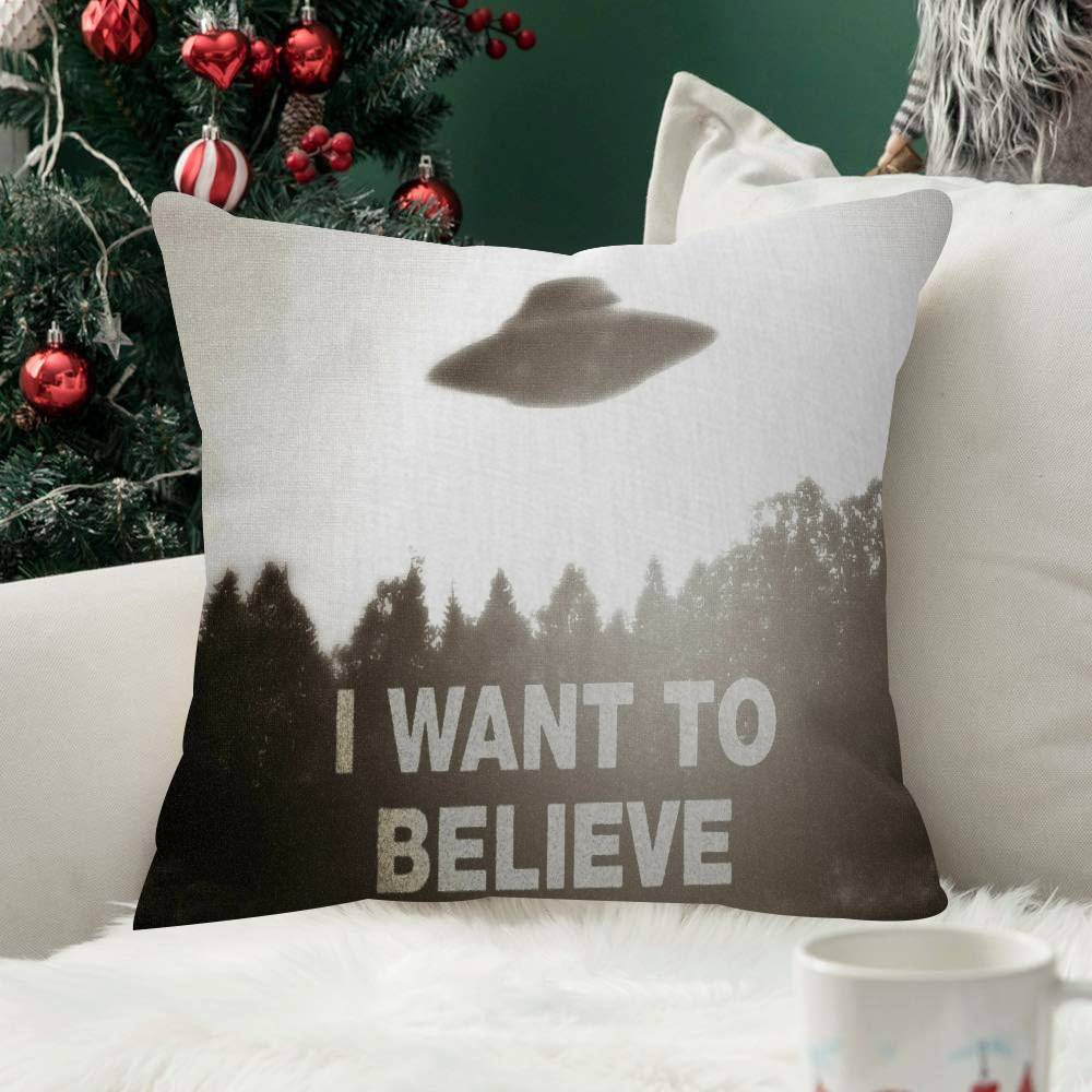 I Want To Believe UFO X Files TV Series Game Personalized Pillow Dust Cover Bedroom Party Decoration Pillowcase Children Gift