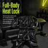 Black Sauna Suit PVC Training Outfit Lightweight Sweat Suit  Cycling