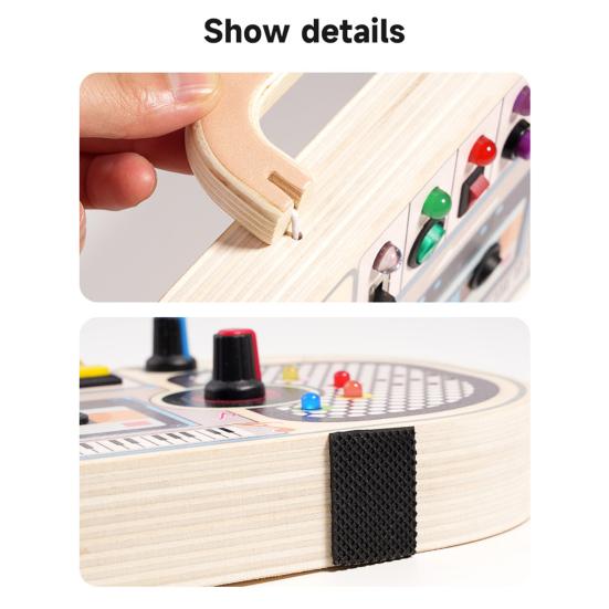 Радиопереключатель, игровая доска, светодиодная подсветка, деревянная доска для переключателей, игрушка, портативная, для путешествий, для развития мелкой моторики, для детей, для обучения, для занятий, игровая доска